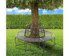 TecTake Banco para árbol jardin (164 x 164 x 84,5 cm) - antracita -