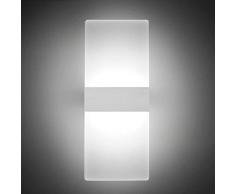Lámpara de pared Interior 12W Moderna Apliques de Pared Blanco Frio,6000K Moda Agradable Luz de Ambiente perfecto para Lámpara de Decoración