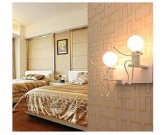 Lámpara para habitación infantil Apliques de pared vintage industrial E27 lámpara de metal lámpara de pared latón acabado simple cabeza de cobre lámpara de pared con casquillos para casa, bar, restaurantes, cafetería, club