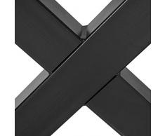 HOLZBRINK 1x Pata de Mesa en Forma de X Perfiles de Acero 60x60 mm, Tamaño 80x72 cm, Negro Intenso, HLT-03-G-FF-9005