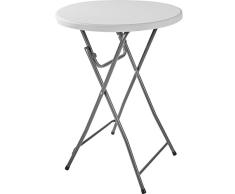 TecTake Mesa Redonda bistró de Bar Alta Altura 110 cm Ø 80cm | Plegable | Carga: 180kg (1x Mesa | No. 402758)