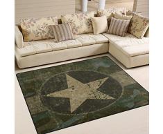 Use7 - Alfombra de Camuflaje Militar Vintage con diseño de Estrella para salón o Dormitorio, Tela, 160cm x 122cm(5.3 x 4 Feet)