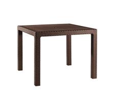 Keter - Mesa de comedor exterior Quartet de 4 plazas, Color marrón