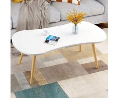 Juego E-Sports Silla ergonómica de Piel sintética R FG Cafe Tables Muebles de café Mesa de Centro Ovalada de Madera Maciza Sofá Mesa Auxiliar Mesa de ensamblaje (Blanco Ovalado 120x60x42cm)