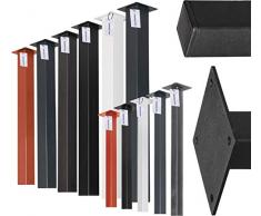 HOLZBRINK Pata de la Mesa de Acero, Perfil Cuadrado 40x40 mm, Altura: 60 cm, Negro Intenso, 1 Piezas, HLT-14A-F-60-9005