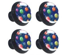 Tiradores de cajón de perro salchicha escandinavo para armario, tocador, manija de tirador con tornillos, 4 unidades 3.5×2.8CM/1.38×1.10IN Multi04