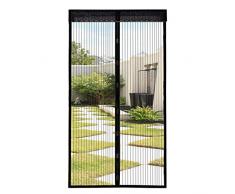 Extsud Mosquitera Magnética para Puertas 90 x 210 cm Cortina Protección contra Insectos para Puerta de Balcón Sala de Estar Puerta de Patio Pegado sin Taladrar, Negro