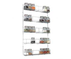 Estantería de 5baldas para especias hierbas tarro accesorio de soporte para montaje en armario de cocina puerta de almacenamiento o pared por Express Trading