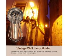 Soporte de Apliques de Pared Lámpara Vintage Luz Industrial Estilo Retro Casquillo E27, Bombilla No Incluida(Rusty)