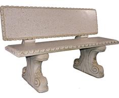 DEGARDEN Banco 145cm. con Respaldo Carla para jardín o Exterior de hormigón-Piedra púlido 145cm.