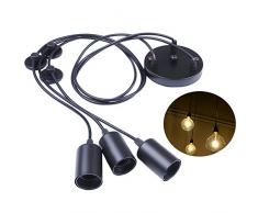 Lámpara colgante Edison de 3 bombillas, ajustable, DIY, para techo, moderna y elegante para comedor de estilo industrial