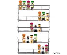 Estantería de 5 baldas hierbas y especias Jar rack soporte para cocina puerta cupboaro almacenamiento pared