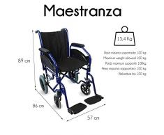 Mobiclinic, Modelo Maestranza, Silla de ruedas ortopédica, plegable, para minusválidos, de aluminio, freno en manetas, reposapiés y reposabrazos extraíbles, color Negro, asiento 40 cm, ultraligera