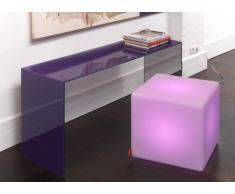 Moree Cube LED Bombilla Dados/Asiento Cubo, Iluminado, B 44, L 44, H 45 cm, PE Satinado, con E27 (230 V) LED – Bombilla, Incluye Mando a Distancia, para Interiores