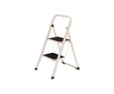 ALTIPESA 132862 - Escalera taburete acero 2 peldaños, color blanco