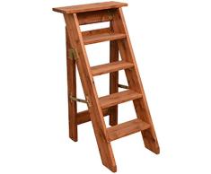 STOOL Escalera de escalera Taburetes de escalera para el hogar, silla de escalera con 5 pasos para taburete de casa Silla plegable de madera maciza de moda Escalera de tijera multifunción Plegable Bi