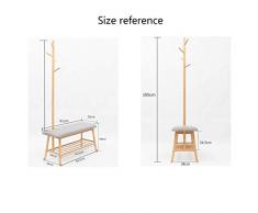 HIGJ Soporte Multifuncional para Colgar en el Suelo Banco de Cambio de Madera Maciza Taburete de Almacenamiento de múltiples Capas Soporte para Ropa Perchero de árbol Perchero Percheros