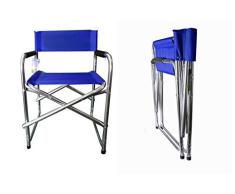 Hyfive Directores de Aluminio Azul Silla Plegable con apoyabrazos Silla de Camping Pesca Silla Silla de jardín