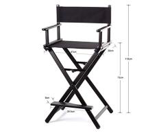 Forest® - Silla de Director Profesional de Maquillaje, Plegable, Ligera, de Aluminio, Color Negro