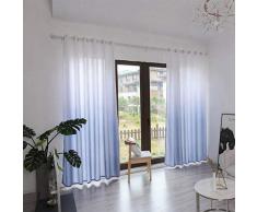 Fditt Blackout Cortina de Poliéster Simple Degradado Patrón de Madera Pantalla de Tela Dormitorio Decoración(Gris)