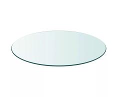 vidaXL Superficie de Mesa Redonda Trasnparente Cristal Templado 900mm Tablero