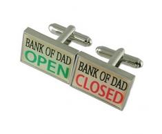 Cuff Links Novedad Banco de papá dinero gemelos Seleccione bolsa de regalo