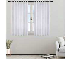 Woltu # 1210, Cortina Opaca con 8 Trabillas y alzapaños, Pesada Cortina de oscurecimiento, Cortina térmica para Dormitorio, salón o Puerta, Grau-/Blau- Weiss, 135x175 cm