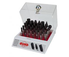 Ruko 116008TC - Surtidos de 35 fresas de metal duro TiCN con vástago de 6 mm en vitrina de plástico
