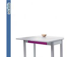 Sueña y Descansa Mesa Libro Tapa de Cristal Color Morado 90 x 50 cm Extensible 90x 100 cm