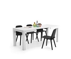 Mobili Fiver, Mesa de Cocina Extensible, Modelo First, Color Blanco Brillante, 120 x 80 x 76 cm, Made in Italy