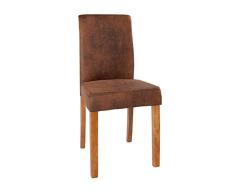 Invicta Interior Genua Whisky - Silla de comedor, estilo colonial, patas de madera maciza de Sheesham, color marrón