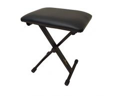 Banco para teclado, banqueta, taburete, Soundsation KB200 regulable en altura, plegable, asiento de piel sintética - Rockmusic