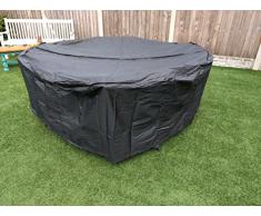 Cubierta para muebles de jardín de 1,9 m, transpirable, ajustable, mesa redonda elástica circular de 4 a 6 plazas, juego de comedor grande para patio