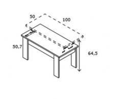 Mobelcenter - Mesa centro elevable Logan - Vintage - 100 x 50 x 50,7 cm