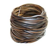 Queenbox 500g(70m) Tejido de ratán sintético, 8mm Material de PE Gradiente de café Plástico Plano Ratán para reparación de Punto Silla Mesa Hogar Caja de Almacenamiento Muebles DIY Arte y artesanía