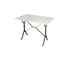 Hobeto Mesa de marmol Blanco Rectangular 100 x 60 cm