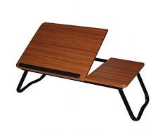 Mesa auxiliar multiusos baja color nogal doble tablero