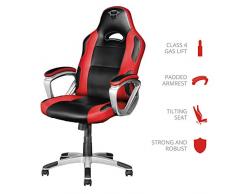 Trust GXT 705R Ryon Silla Gaming ergonómica, diseñada para jugar cómodamente durante horas, rojo
