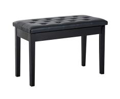 Taburete de Piano Banco de Teclado con Espacio de Almacenamiento 76x36x50 cm y Cuero Sintetico