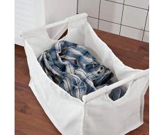 SoBuy® fsr40 baúl Banco Cesto para en Blanco Ropa de W con Tapa y Bolsa extraíble, BHT CA: 50 x 53 x