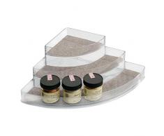 InterDesign Twillo Especiero esquinero con 3 niveles | Para especies para cocinar, etc. | Accesorios cocina almacenamiento en la encimera | Plástico metálico