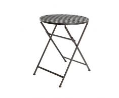 GRUPO EDM Mesa de hierro plegable de exterior modelo burdeos