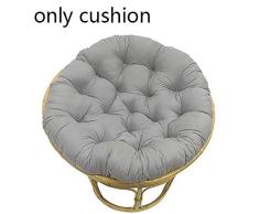 MSM Redonda Swing Asiento, Gran Color Sólido Mullido Colgante Huevo Hamaca Papasan Silla Cushins, Silla No Incluido-Gris Diámetro: 105cm