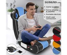 NOVA - Sillón Musical de Gaming de Piel sintética - Plegable, Acolchado con Altavoces Surround y Subwoofer - Multimedia, Gaming, Silla Mecedora, oscilante, Relax, música - Color a Elegir