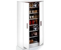 Habitdesign 007813O - Zapatero Armario Basic, Mueble Auxiliar Acabado en Color Blanco, Medidas: 108 x 55 x 36 cm de Fondo