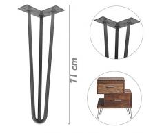 PrimeMatik.com Pies para mesa y mueble Patas en acero 3 varillas 71 cm 4-pack