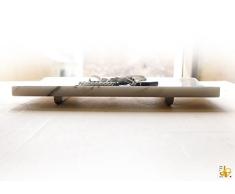 Centro de mesa-BUTTERFLY-01-en especial de mármol Carrara blanco