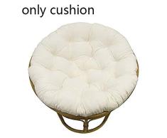 MSM Redonda Swing Asiento, Gran Color Sólido Mullido Colgante Huevo Hamaca Papasan Silla Cushins, Silla No Incluido-Beige Diámetro: 105cm