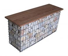 GABIONA Piedra Cesta de gavión Banco, 105 x 50 x 30 cm, Cierre en Espiral, galvanizados