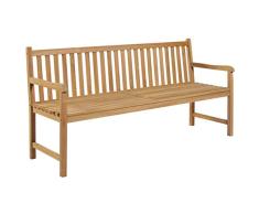 Festnight Banco de Jardín Banco Terraza de Madera de Teca Maciza 180x62,5x90 cm